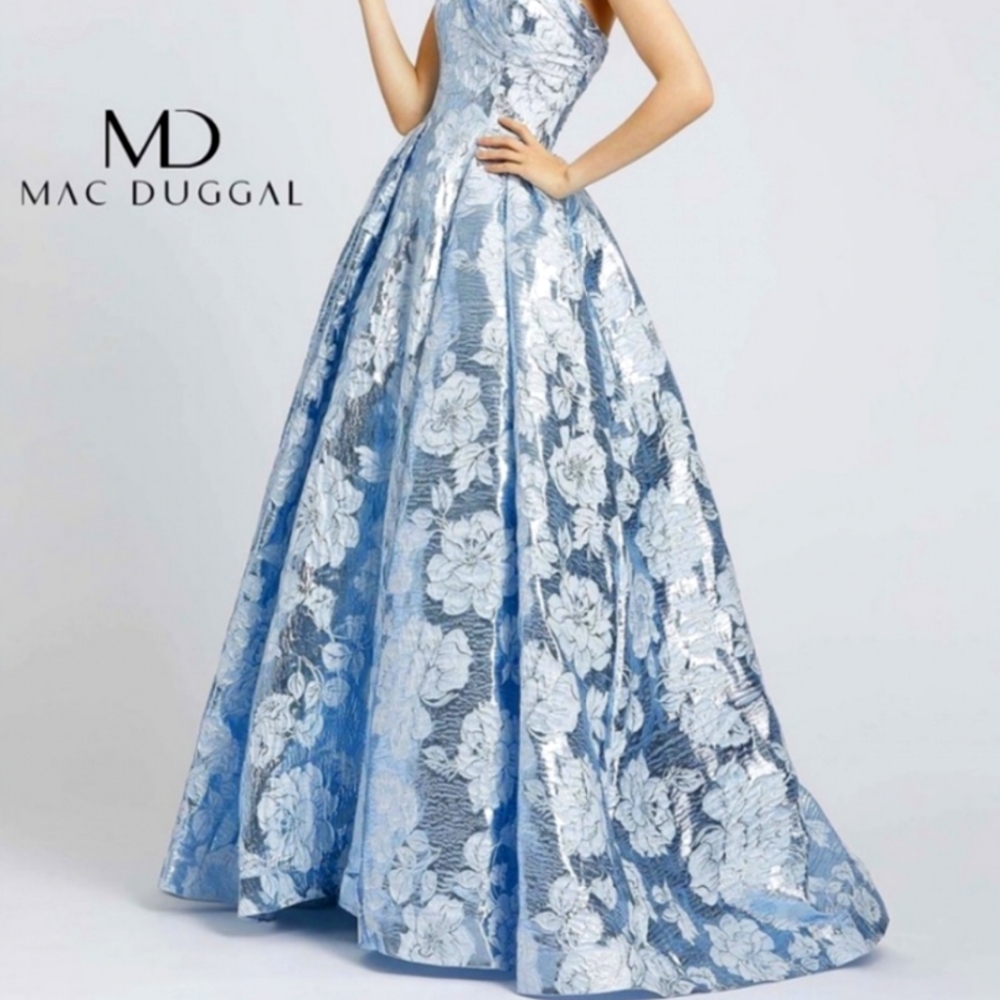 Mac Duggal ice blue gown